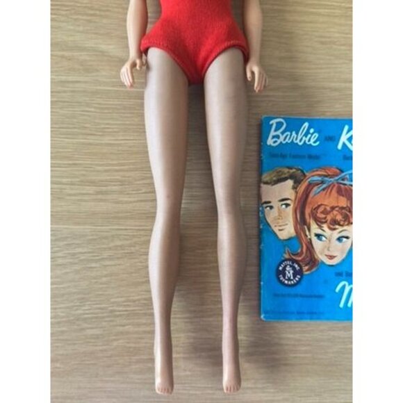 VTG Midge 1962 Brown Bubble Hair Blue Eyes Side Eye Original Red Swimsuit - Picture 7 of 16